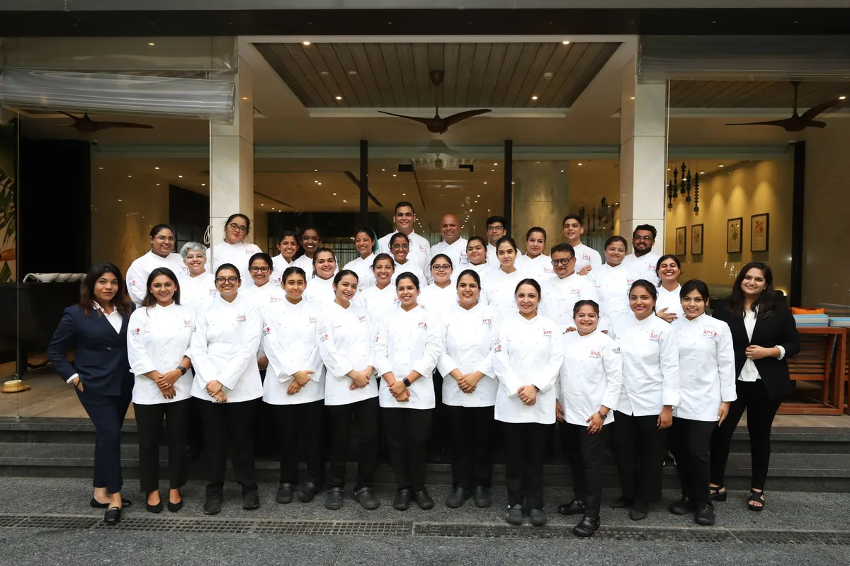 APCA India students and chefs gathered on graduation day